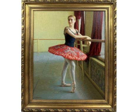 RASHIT HABIROV (b 1953) 'Portrait of Guzel Suleymanova', oil on canvas, 95cm x 70cm, signed and dated, label verso and framed