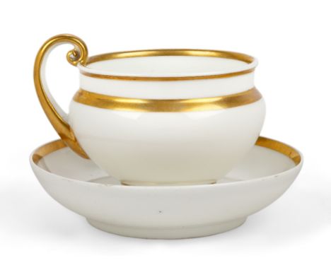 A Paris Porcelain teacup and saucer thought to have been used by Napoleon Bonaparte around the time of his abdication in 1814
