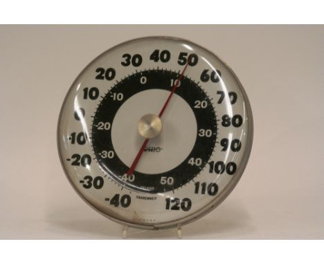 An original Jumbo dial thermometer, by The Ohio Thermometer Company, U.S.A., 30cm dia.