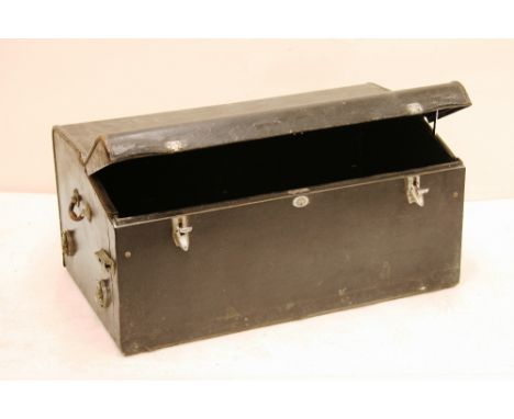 A Vintage Rappa car trunk, with hinged lid and drop-down front, 100cm wide x 47cm x 58.5cm deep