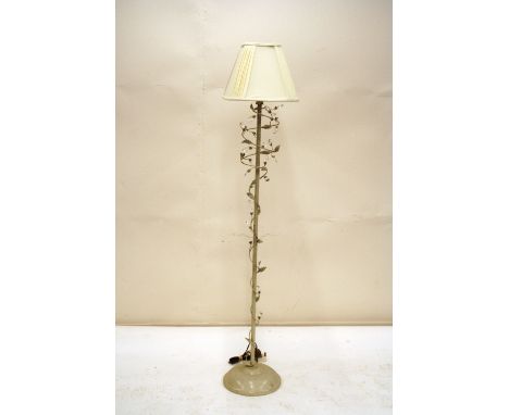 A modern standard lamp, decorated with prism drops, total height 160cm