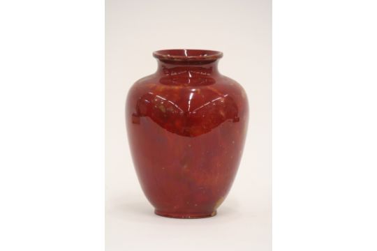 Bernard Moore Vase With Rouge Flambe Glaze And Golden Highlights