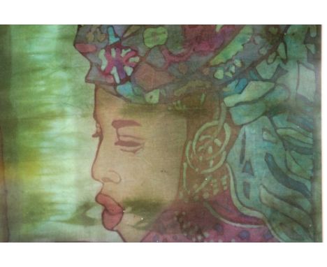 A Batik study, of a female portrait, 30cm x 33cm