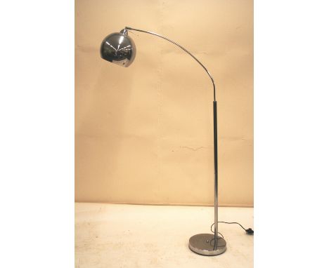 A chrome adjustable floor reading lamp, 156cm high