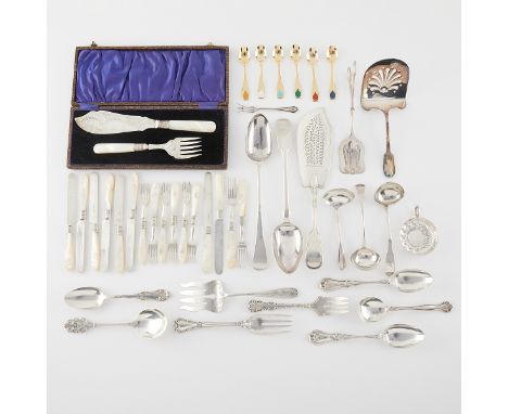 Lot - A GROUP OF SEVENTEEN PIECES OF WHITING MANUFACTURING CO. STERLING  SILVER FLATWARE IN THE LOUIS XV PATTERN, NEW YORK, NEW YORK, DESIGNED  1891