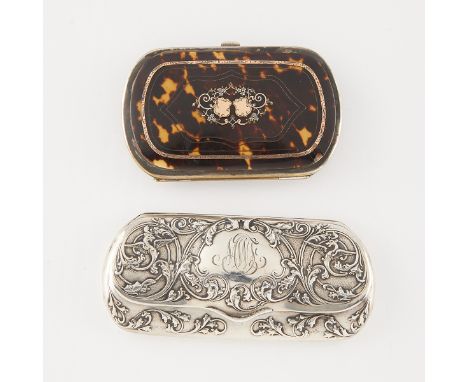 Group of two small cases including one tortoiseshell purse case and one silver eyeglasses case.R. Blackinton &amp; Co., Unite