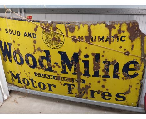 A wood-milne motor tyres enamel sign (approx 7' x 4')