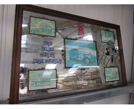 A framed Rolls Royce mirror "You can be the proud owner of our latest model" 
