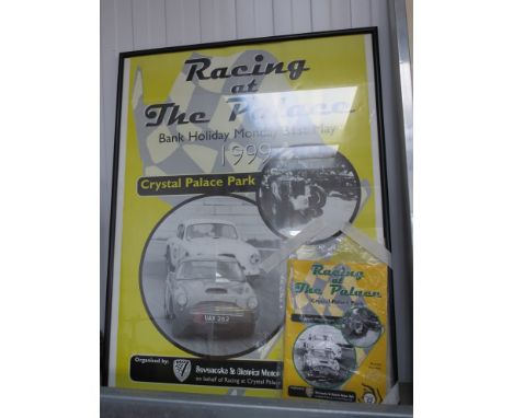 A framed and glazed poster "Racing at the Palace" and a Souvenir programme 