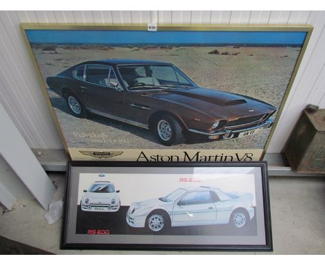 A framed print RS200 and Aston Martin V8