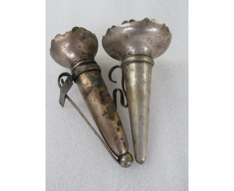 Two plated lamp holders one stamped Desmo 