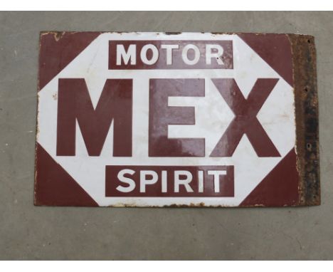 A double sided enamel sign "Motor Mex Spirit" 