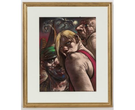 * PETER HOWSON OBE,
ANGELS AND DEMONS
pastel on paper, signed
59.5cm x 45.5cm
Framed and under glass