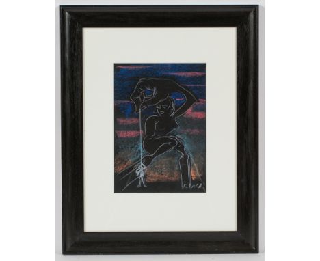 * FRANK MCFADDEN
PUPPET MASTER
pastel paper, signed
38cm x 27cm
Mounted, framed and under glass