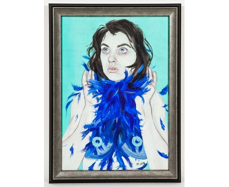ROSIE DAHLSTROM,
OCYPETE THE FOUL
oil on board, signed with initials and dated 2014
41cm x 29cm
Framed
Note: Born in Glasgow,