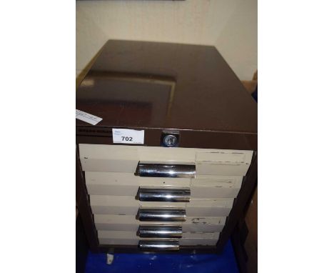 Metal five drawer table top chest