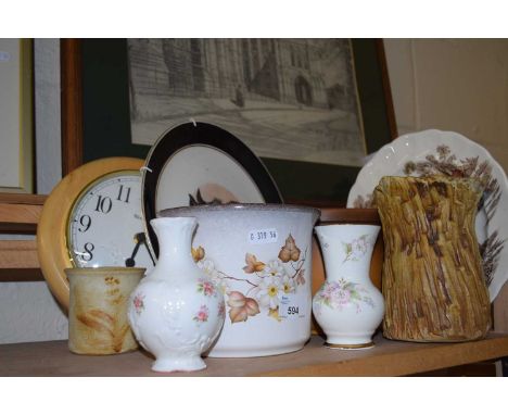 Mixed Lot: Ceramics, vases, a clock etc