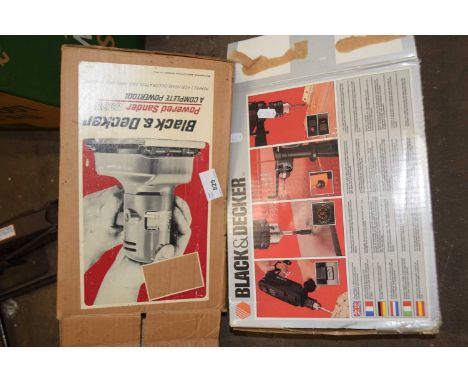 Black &amp; Decker D390 power sander, boxed together with a Black &amp; Decker Quattro hammer drill, boxed