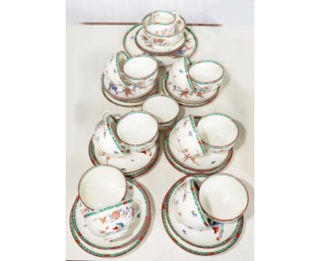 A ROYAL WORCESTER OLD BOW PATTERN TEA SERVICE, BLACK PRINTED MARK, MID 20TH CENTURY