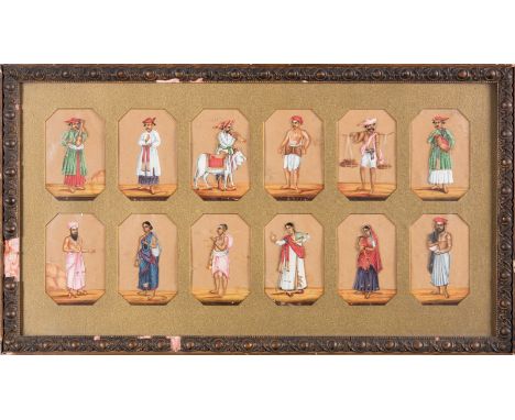  Twelve Indian characters on micaSouthern India, Tamil Nadu, Thanjavur, 19th century Cm 68,00 x 39,00 22.00 % buyer's premium