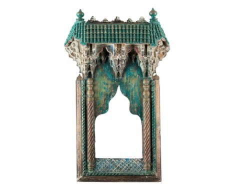  An Hispano-Moresque wooden lacquer mirror caseSpain, 19th centuryCm 46,50 x 80,00 22.00 % buyer's premium on the hammer pric