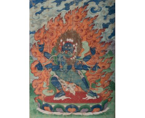  A thangka depicting a MahacakraTibet, 18th - 19th century Cm 28,00 x 39,50 22.00 % buyer's premium on the hammer priceVAT ma