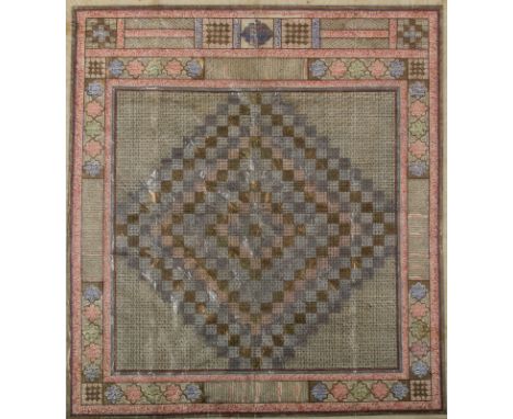  A giant talismanic diagram on parchment Iran, Qajar dynasty, dated 1320 (1902 AD)Of rectangular shape, with concentric frame