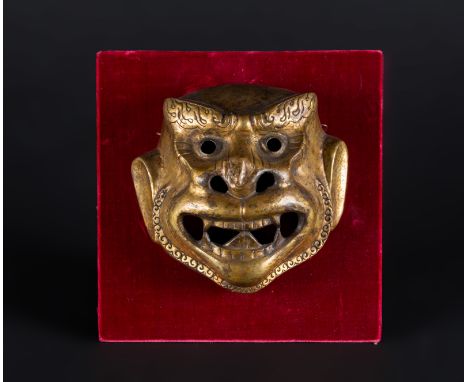  A gilt copper mask of HanumanTibet, early 20th century Cm 16,00 x 14,00 22.00 % buyer's premium on the hammer priceVAT margi