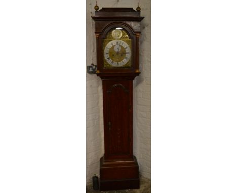 Valentine Downs of Louth late 18th century longcase clock, with eight day movement and Father Time automaton in an oak case (