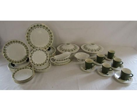 Royal Grafton Valetta dinner service and Palissy Shadow Rose coffee cups and saucers