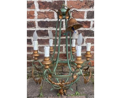 Chandelier style wrought metal light fitting