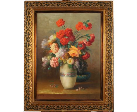 Dipinto ad olio su tavola in cornice in legno dorato. Cm 80x60Oil painting on panel in a giltwood frame. 80x60 cm