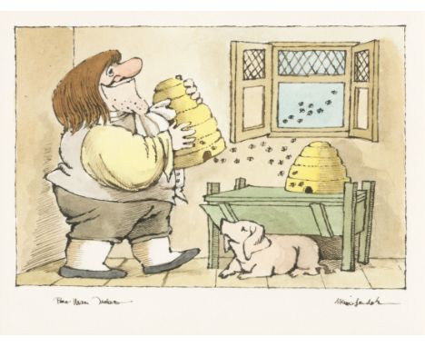SENDAK (MAURICE)'Bee Man Jacket', original illustration,  ink and watercolour on laid paper, titled lower left and signed low