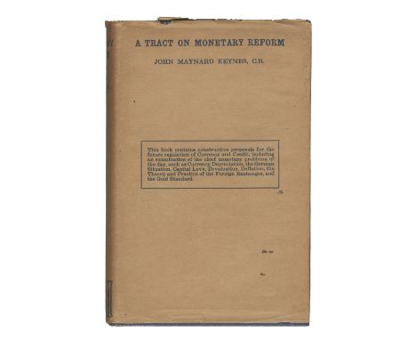 KEYNES (JOHN MAYNARD)A Tract on Monetary Reform, FIRST EDITION,  half-title, a few small spots, publisher's cloth, dust-jacke