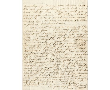 BOSWELL (JAMES)Autograph letter signed ('James Boswell') to Alexander Burnett ('Dear Sir'), British Chargé d'Affaires in Berl