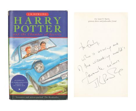 ROWLING (J.K.)Harry Potter and the Chamber of Secrets, third impression INSCRIBED BY THE AUTHOR 'To Emily, who is wearing one