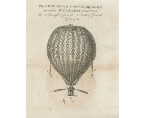 LUNARDI (VINCENZO)An Account of the First Aerial Voyage in England, in a Series of Letters to his Guardian, Chevalier Gherard