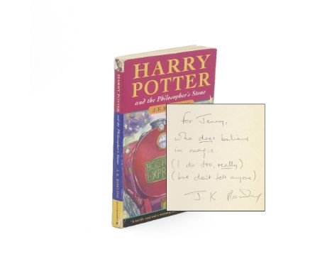 ROWLING (J.K.)Harry Potter and the Philosopher's Stone, fourth impression paperback, INSCRIBED BY THE AUTHOR 'FOR JENNY, WHO 