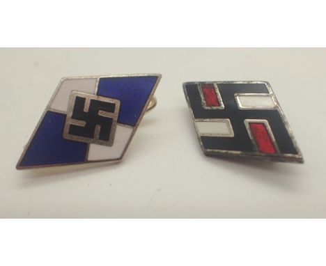 Two German enamel badges