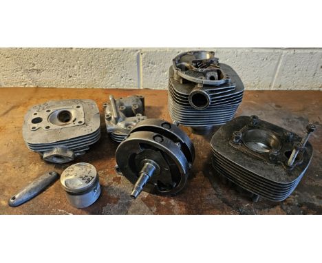 A collection of BSA B25 engine parts 