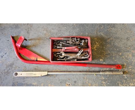 A very large Britool torque wrench and other tools 