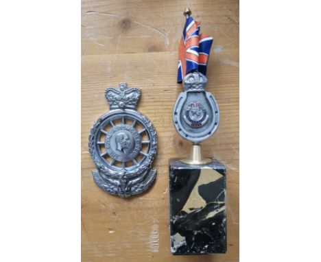 The Royal Automobile Club chrome grill badge, MCE 04730 and a 1953 Coronation badge