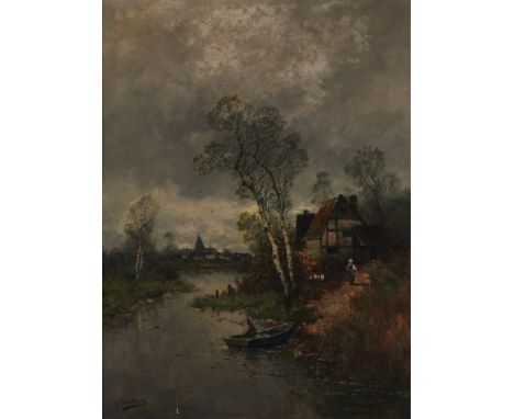 Jungblut, Johann (1860 Saarburg - 1912 Düsseldorf, Landschaftsmaler der Düsseldorfer Schule, signierte oft mit dem Pseudonym 