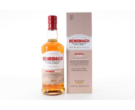 BENROMACH 2014 CONTRASTS: ORGANIC SPEYSIDE SINGLE MALT  Matured in virgin oak46% ABV / 70cl  This single malt is part of Benr