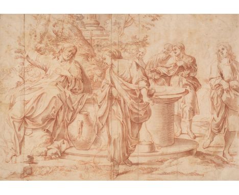* Lefebvre (Valentin, circa 1642-1682). Christ and the Woman of Samaria, after Annibale Carracci (1560-1609), sanguine and re