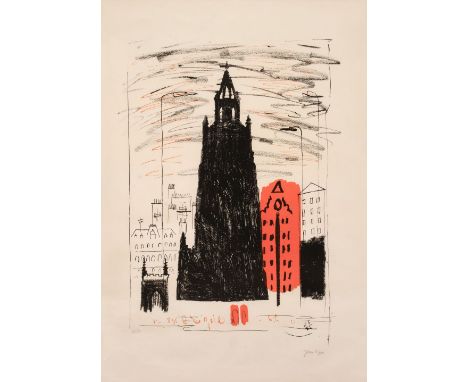AR  * Piper (John, 1903-1992). St Nicholas, Liverpool: smoke-black dockland church, 1964, colour lithograph on Barcham Green 