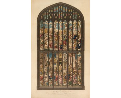 * Baldrey (Joshua Kirby, 1754-1828). East Window of King's College Chapel, Cambridge, 1809, fine hand-coloured stipple etchin