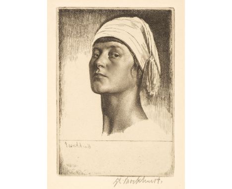 * Brockhurst (Gerald, 1890-1978). Geneviève, circa 1922, etching on ivory laid paper, signed in pencil, with characterful ink