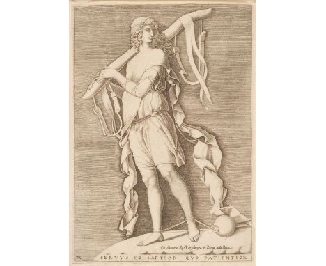* Scultori (Adamo, also known as Adamo Ghisi, 1520-1582). Allegory of Slavery (Servitude), after Andrea Mantegna, 1573, engra