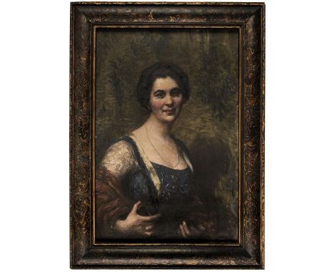 * Pilichowski (Leopold, 1869-1933). Portrait of Stella Kisch, oil on canvas, a half-length portrait of a lady in a blue gown 